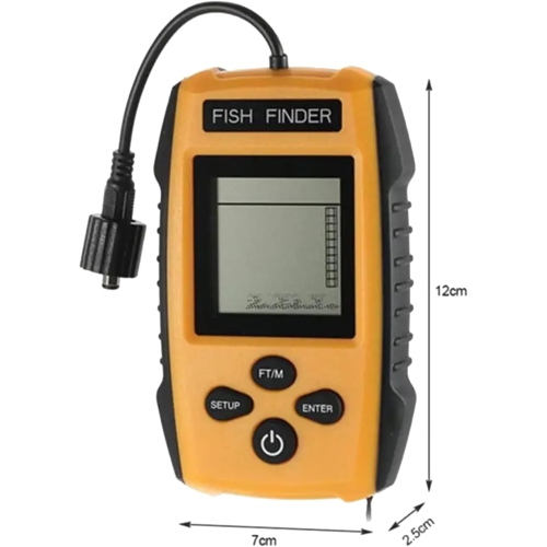 Échosondeur 100&nbsp;m de qualité marine avec sondeur grand-angle de 45°, sondeur Echo HD et transducteur d'alarme sonore – Détecteur de pêche