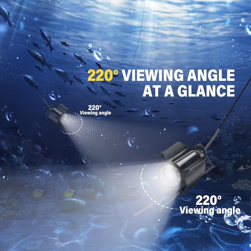 Détecteur de poisson Caméra sous-marine Pêche grand-angle Vision nocturne infrarouge Hôte IP65 étanche avec écran IPS de 5&nbsp;po pour glace,