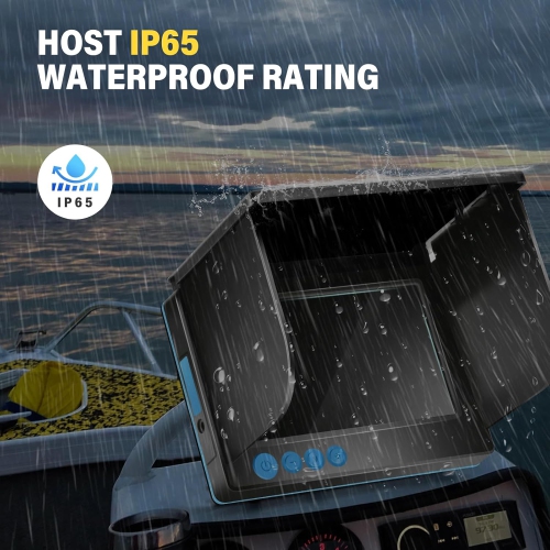 Détecteur de poisson Caméra sous-marine Pêche grand-angle Vision nocturne infrarouge Hôte IP65 étanche avec écran IPS de 5&nbsp;po pour glace,