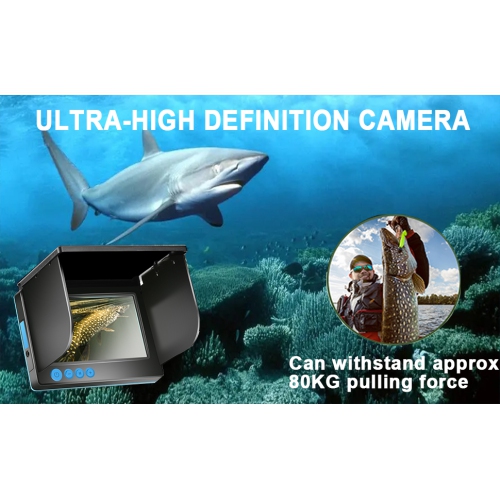 Détecteur de poisson Caméra sous-marine Pêche grand-angle Vision nocturne infrarouge Hôte IP65 étanche avec écran IPS de 5&nbsp;po pour glace,