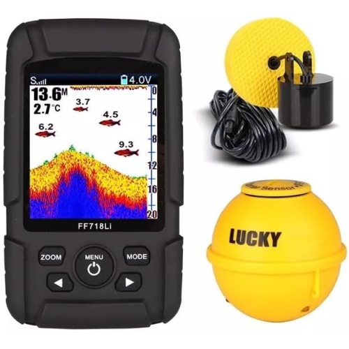 Fish Finder Wired Probe and Wireless Probe Underwater Sonar Smart Finder Fish Finder Outdoor Fishing Gear Depth Sounder and Fish Finder Fish Finder