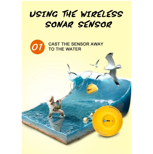 Échosondeurs Échosondeurs 300 m Échosondeur sans fil Détecteur HD Détecte à distance Produits d'extérieur pour kayak de bateau Pêche en mer