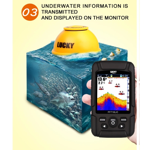 Échosondeurs Échosondeurs 300 m Échosondeur sans fil Détecteur HD Détecte à distance Produits d'extérieur pour kayak de bateau Pêche en mer