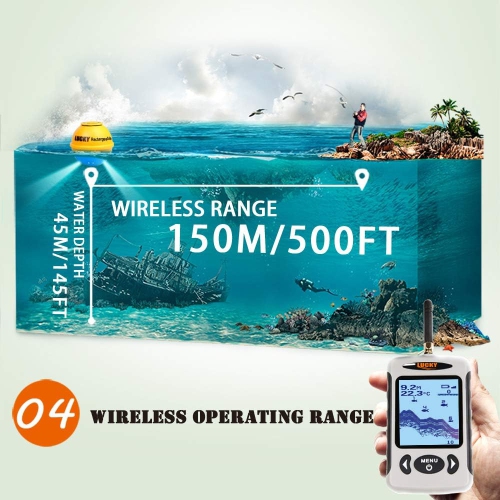 Échosondeur portatif Échosondeur sans fil Échosondeur portatif Échosondeur portatif LCD pour bateau Capteur d'écran portatif