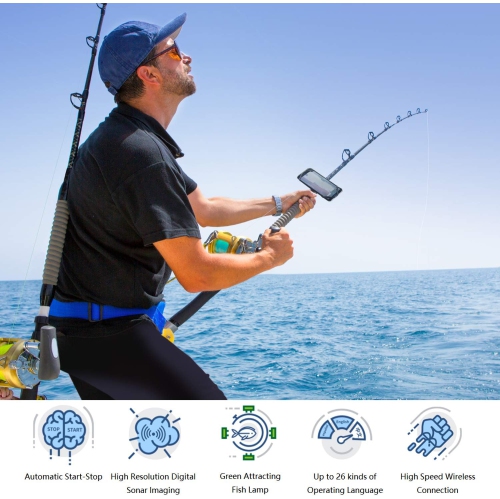 Échosondeur portatif sans fil Bluetooth Échosondeur intelligent avec APPLICATION iOS et téléphone Android pour kayak/glace/pêche sur bateau