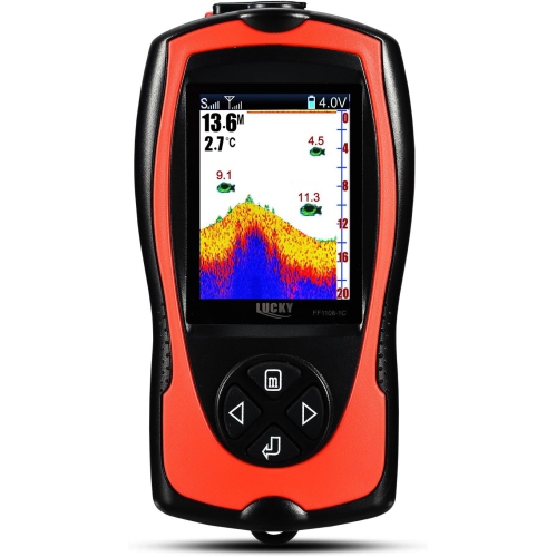 Échosondeur portatif Capteur de sondeur 147 pi Échosondeur d'eau LCD Échosondeur d'écran avec lampe attrayante pour pêche sur glace en mer