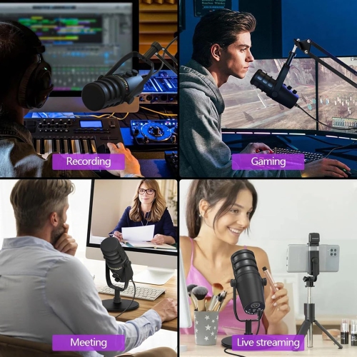 MV7 Dynamic Microphone for Desktop Computer, Mobile Sound Card, Universal Website