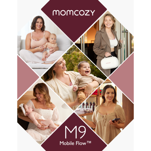 Momcozy Breast Pump Hands Free Upgraded Mobile Flow | M9, App Discreet Control Electric Breast Pump & Momcozy Bottle Brush Kit, Innovative Push-Press