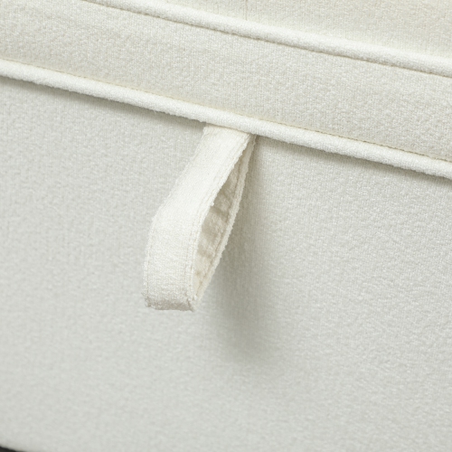 HOMCOM – Banc pouf de rangement, repose-pieds avec charnières et pattes de sécurité, banc d'extrémité, coffre de rangement en lin de 47 po pour