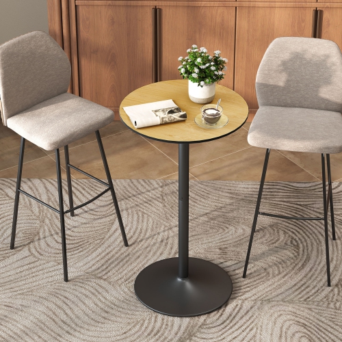 HOMCOM – Table de bar ronde pour 2 tables de bar modernes 40,2 po à hauteur de bar, cadre en acier, base antidérapante, assemblage facile pour
