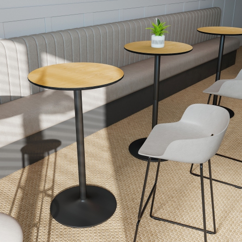 HOMCOM – Table de bar ronde pour 2 tables de bar modernes 40,2 po à hauteur de bar, cadre en acier, base antidérapante, assemblage facile pour