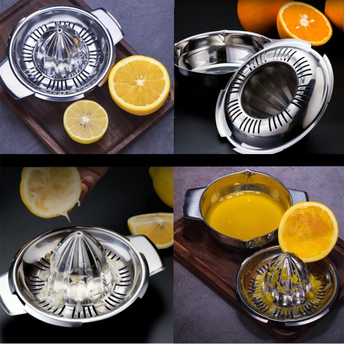 Citrus Lemon Juicer, 304 Stainless Steel Manual Juicer, Dishwasher Safe, Easy to Clean