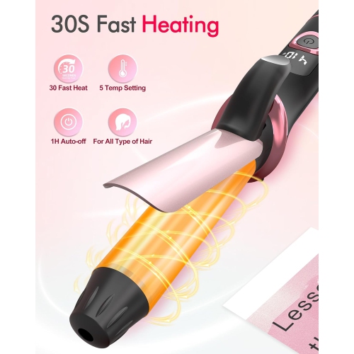 Mini Curling Iron for Travel,25mm Fast Heating Curling Wand,Small Wave Hair Curler for Short & Long Hair,Temp Control Tiny Long Barrel Hair Styling