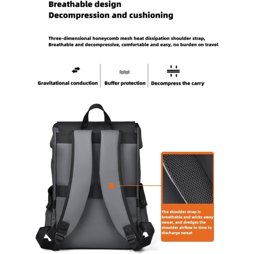 Backpack Men's Backpack Large Capacity Travel Computer Bag, Laptop Bag Suitable for Travel and Outdoor Activities - Black