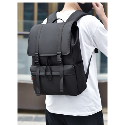 Men's business computer backpack school bag Large capacity leisure travel backpack for men suitable for travel and work - black