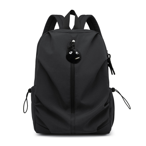 Backpack large backpack light men and women large capacity travel bag, backpack with pendant - black