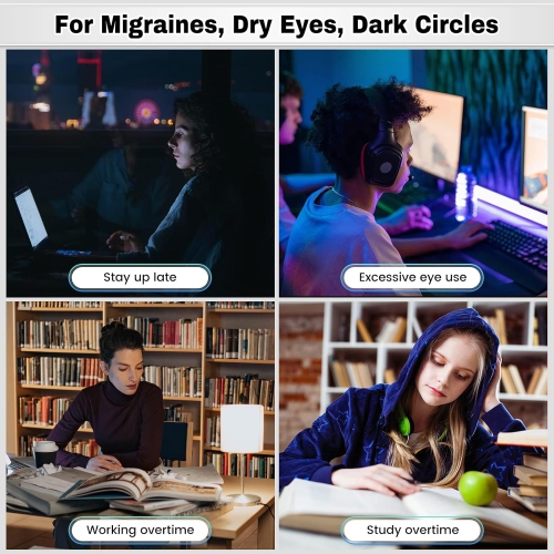Masseur pour les yeux avec compression de musique, masque de massage réglable pour femmes, appareil de massage pour les yeux pour Migraine Reduce