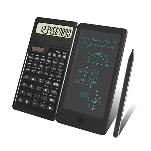 Portable Solar Calculator, Foldable Scientific Calculator with Handwriting Tablet, Multi-Purpose Office Tool