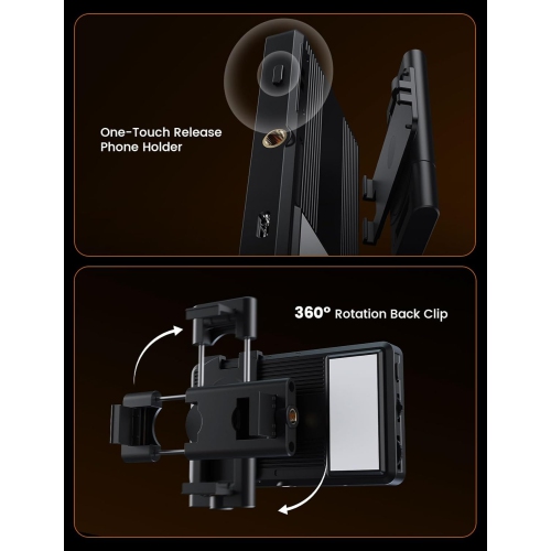 YOULIGHTS Video Conference Lighting Dual-Sided, Stepless Dial Adjustment, 3000mAh Rechargeable, Portable Clip-on Design