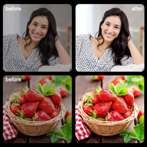 YOULIGHTS 64 LED Lampe à égoportrait à intensité réglable 3000-9900K, pince avant et arrière rechargeable sur lumière，Luminosité multiple 3 modes