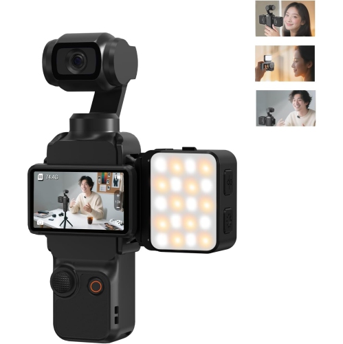 Accessoire d'éclairage magnétique miniature LED Pocket 3 de YOULIGHTS, lampe vidéo 8700K à remplissage réglable avec adaptateur d'extension à double