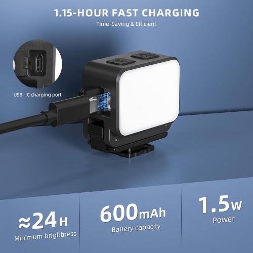 Accessoire d'éclairage magnétique miniature LED Pocket 3 de YOULIGHTS, lampe vidéo 8700K à remplissage réglable avec adaptateur d'extension à double