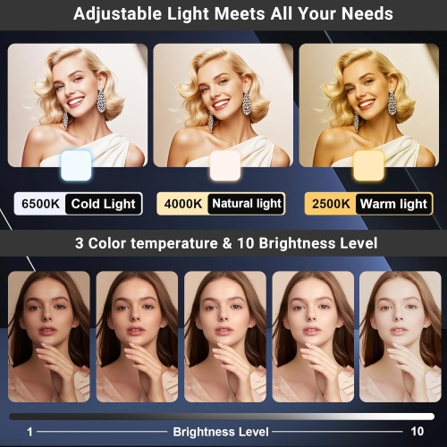 YOULIGHTS On-Camera Video Light, Rechargeable LED Mini Bright Light for Photography, Portable Camera Lighting