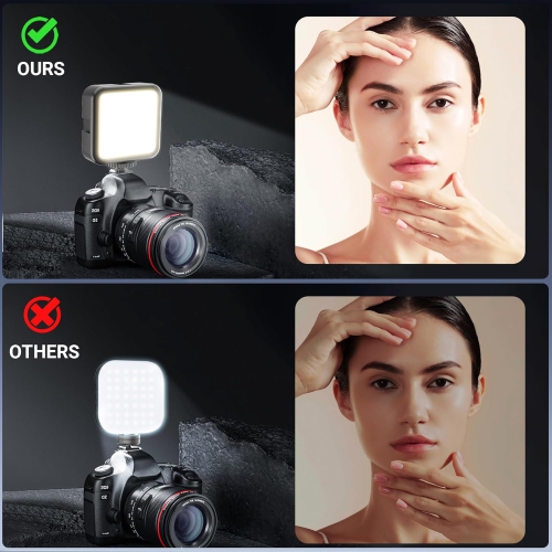 YOULIGHTS On-Camera Video Light, Rechargeable LED Mini Bright Light for Photography, Portable Camera Lighting