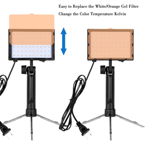Trousse d'éclairage portatif continu pour photographie de YOULIGHTS avec trépied réglable et filtres de couleur, paquet de 2