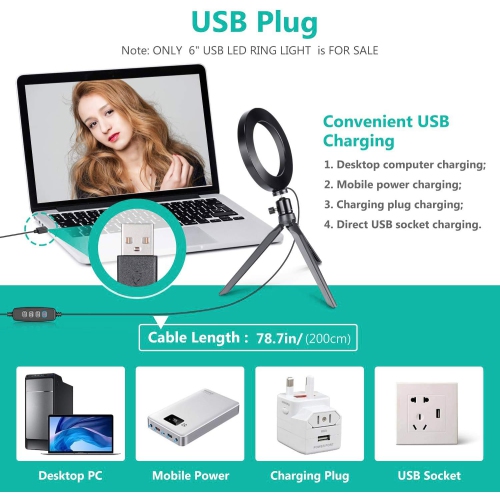 Anneau lumineux à intensité réglable YOULIGHTS OEBLD avec 3 modes d'éclairage et 10 anneaux d'appoint LED à niveau de luminosité