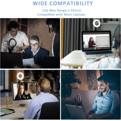 YOULIGHTS – Trousse d'éclairage pour vidéoconférence, anneau lumineux pour pince de moniteur, pour le travail à distance, apprentissage à distance,