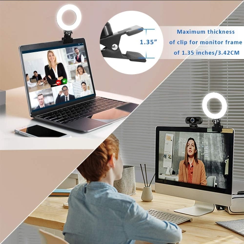 YOULIGHTS – Trousse d'éclairage pour vidéoconférence, anneau lumineux pour pince de moniteur, pour le travail à distance, apprentissage à distance,