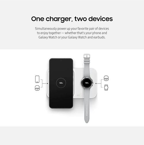 YOULIGHTS 15W Wireless Charger Duo w/USB C Cable, Dual Charging, Cordless Super Fast Charging Pad