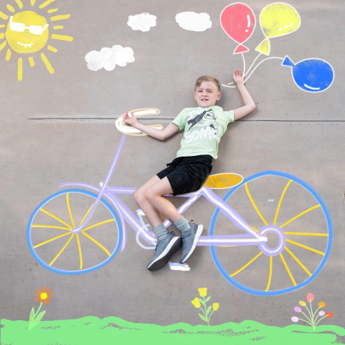 Joyin Toy 120 Pack Giant Box Non-toxic Jumbo Washable Sidewalk Chalk Set in 10 Colors