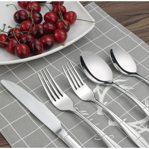 Eagrye 40-Piece Stainless Flatware Cutlery Silverware, Fork Spoon Knife, Service for 8