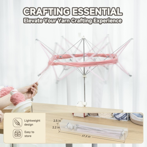 Fil Swift d'INMAKER, fil rose pour parasol Swift pour crocheting, l'Helper pour l'amateur de tricot