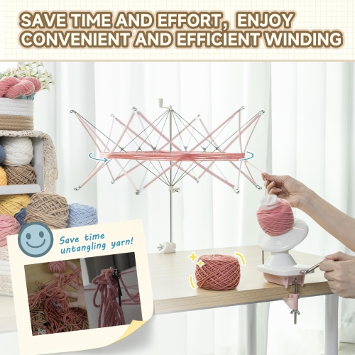 Fil Swift d'INMAKER, fil rose pour parasol Swift pour crocheting, l'Helper pour l'amateur de tricot