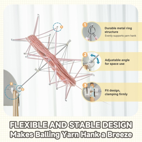 Fil Swift d'INMAKER, fil rose pour parasol Swift pour crocheting, l'Helper pour l'amateur de tricot