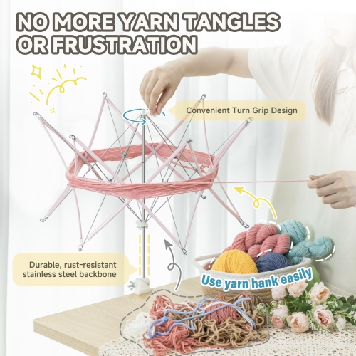 Fil Swift d'INMAKER, fil rose pour parasol Swift pour crocheting, l'Helper pour l'amateur de tricot