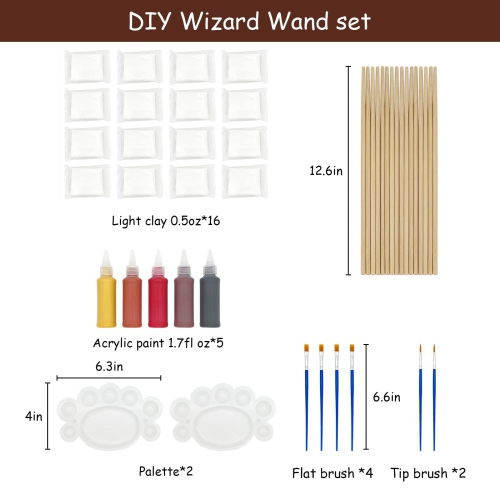Magic Wizard Wand Making Kit DIY Craft Set for Kids Adult Make Your Own Wands Birthday Party Gift 45-Piece