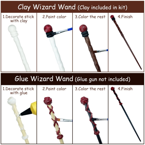 Magic Wizard Wand Making Kit DIY Craft Set for Kids Adult Make Your Own Wands Birthday Party Gift 45-Piece