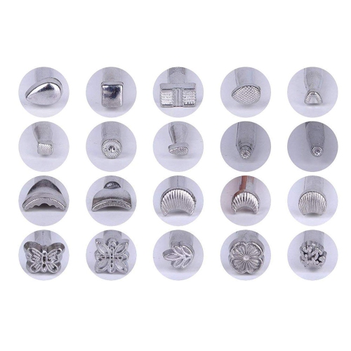 BANYOUR 20 PCS Leather Stamping Tool Leather Carving Working Saddle Making Tools DIY Leather Craft Stamps Set DIY Hammer