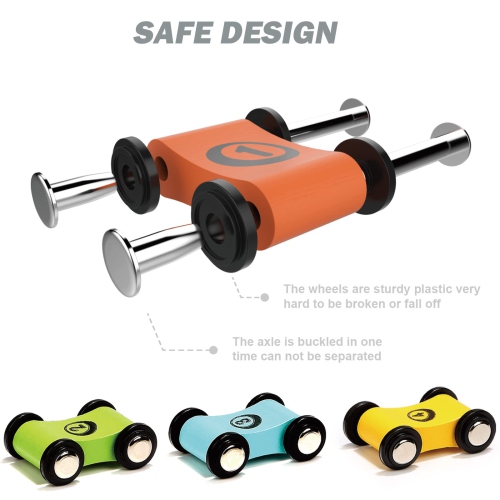 TOP BRIGHT Wooden Car Ramp Toy for 1 2 3 Year Old Boy Girl Gift, Toddler Race Track Toy for One Year Old with 4 Mini C..