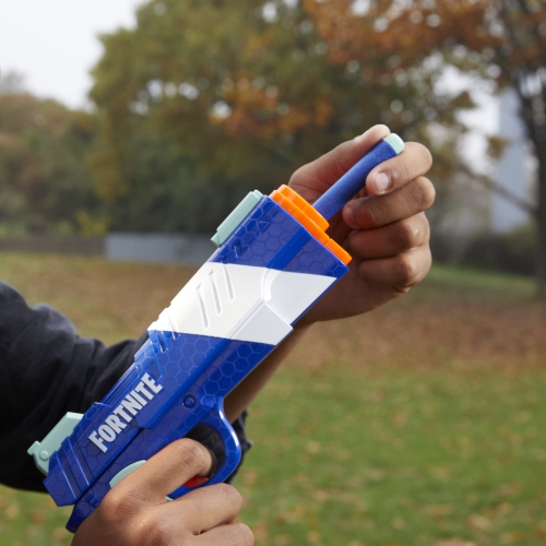 Nerf Fortnite Dual Pack Includes 2 Fortnite Blasters, Flint-Knock Dart Blaster, LP Dart Blaster, and 6 Nerf Elite Foam..