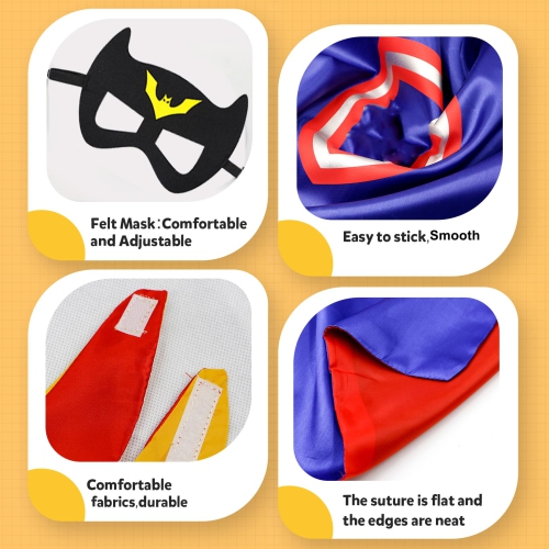 Kids Costumes 5PCS Superhero Capes Set for Boys, Girls Dress Up Party Favors Birthday