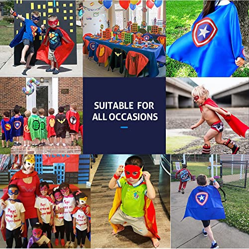Kids Dress Up Superhero Capes Set and Slap Bracelets Costumes Birthday Party Christmas Gifts
