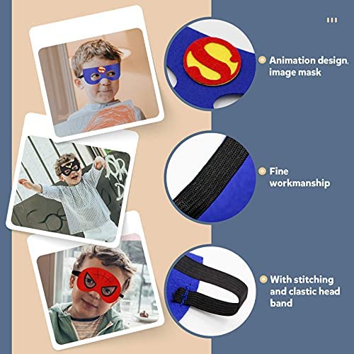 Kids Dress Up Superhero Capes Set and Slap Bracelets Costumes Birthday Party Christmas Gifts