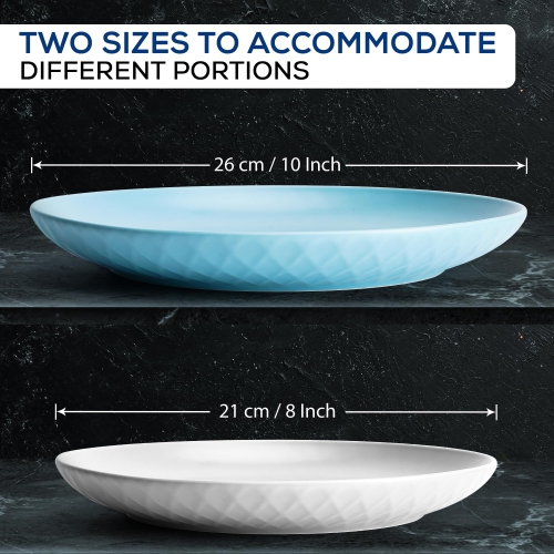 MIAMIO – Ensemble de 6 assiettes modernes en céramique/grès – Collection Palmanova