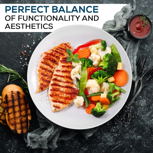 MIAMIO – Ensemble de 6 assiettes modernes en céramique/grès – Collection Palmanova