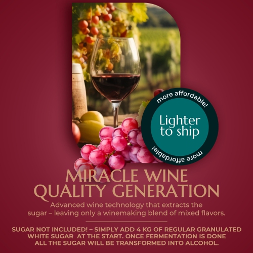 BestwineAmerica Miracle Grape Extraction – Red Style Wine Making Kit – 2L Wine Kit Makes 23L of Wine - Cabernet-Me..